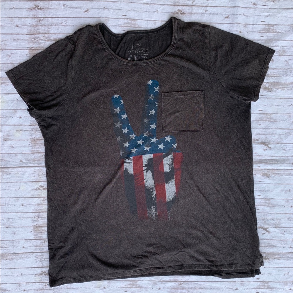 American Flag Peace Sign Tee